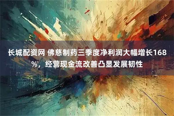 长城配资网 佛慈制药三季度净利润大幅增长168%,经营现金流改善凸显发展韧性
